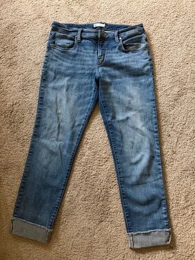 Carve Designs Blue Cropped Straight-Leg Jeans